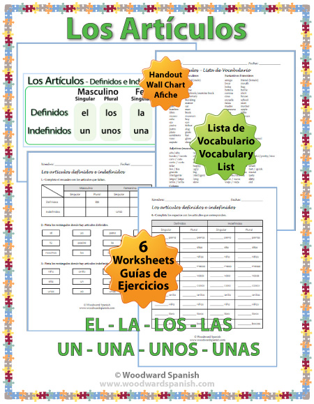 Articles In Spanish Worksheets Definite And Indefinite Articles Woodward Spanish
