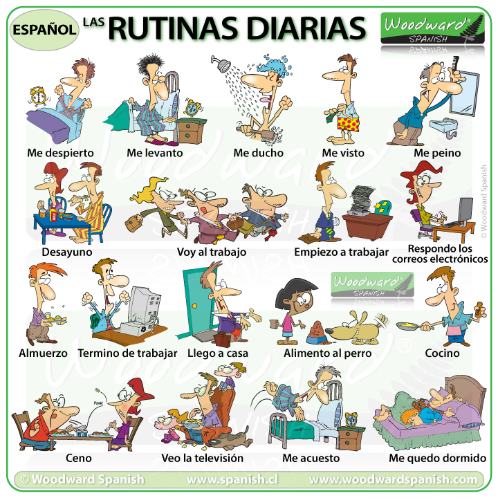 Daily Routines In Spanish Rutinas Diarias Woodward Spanish