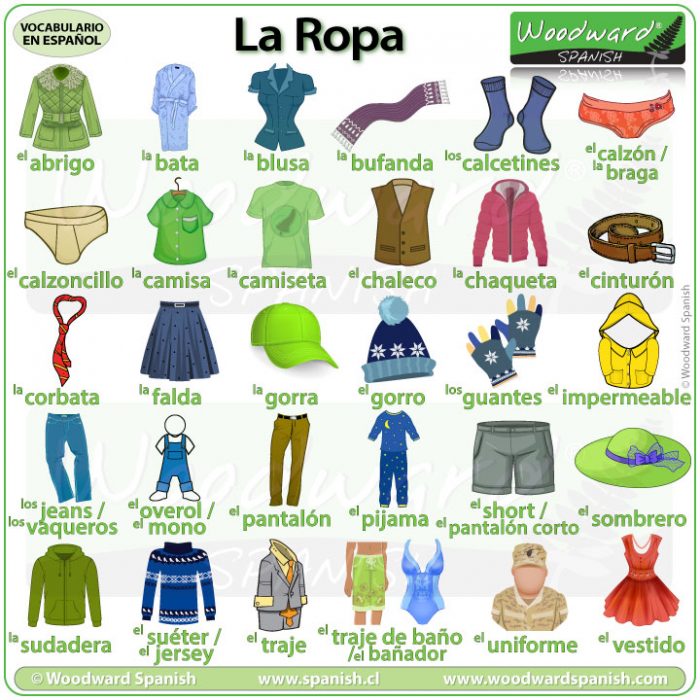 clothes in spanish worksheet for kindergarten